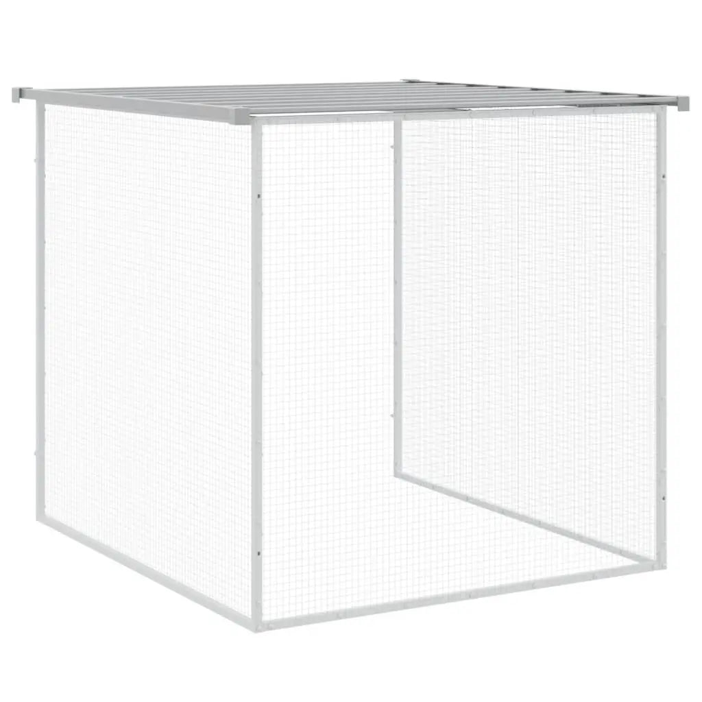 vidaXL Chicken Cage with Roof Metal Chicken Run Animal House Galvanized Steel-0