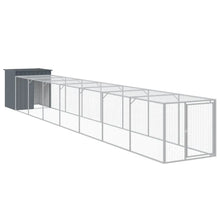 vidaXL Chicken Cage with Run Metal Chicken Coop Animal House Galvanized Steel-0