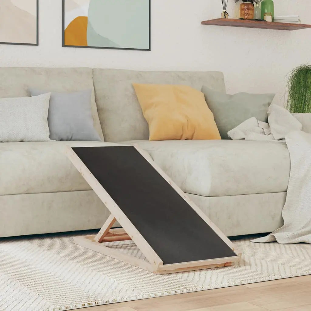 vidaXL Dog Ramp Foldable Adjustable Canine Ramp for Car Bed Solid Wood Fir-1