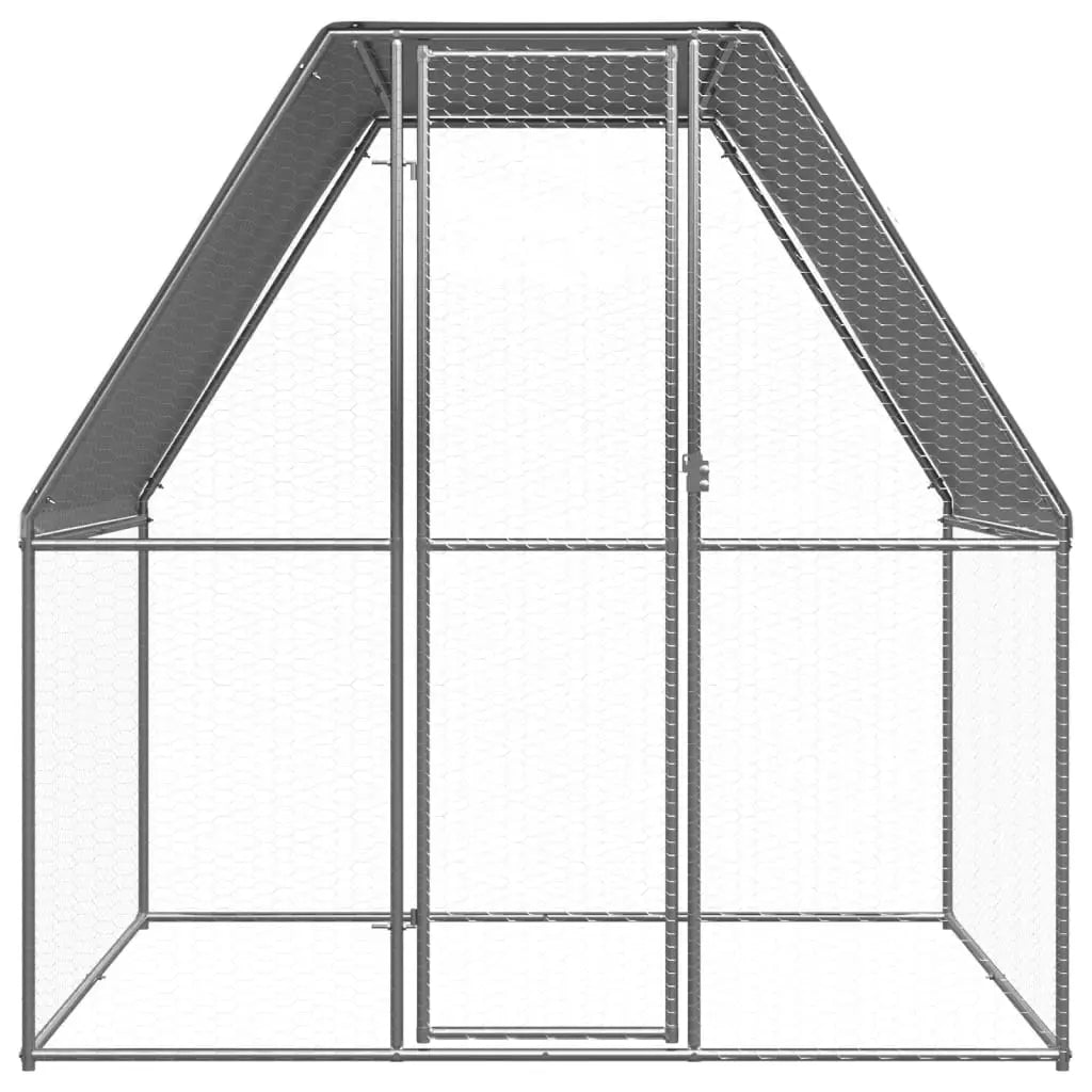 vidaXL Chicken Cage Silver and Gray 6.6�x6.6�x6.6� Galvanized Steel-1