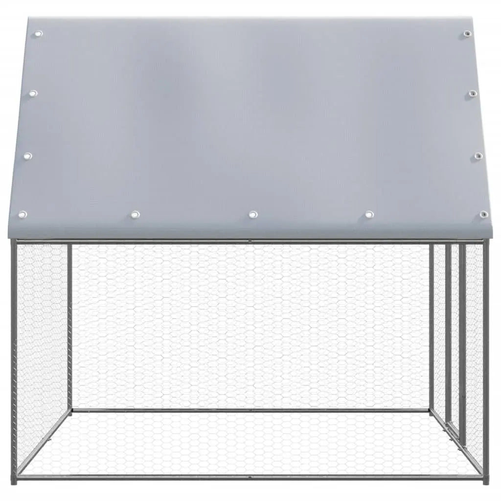 vidaXL Chicken Cage Silver and Gray 6.6�x6.6�x6.6� Galvanized Steel-2