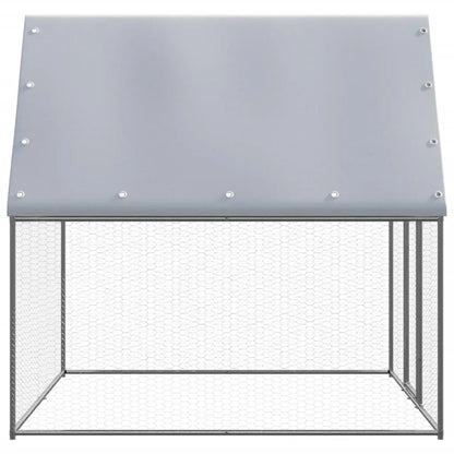 vidaXL Chicken Cage Silver and Gray 6.6�x6.6�x6.6� Galvanized Steel-2