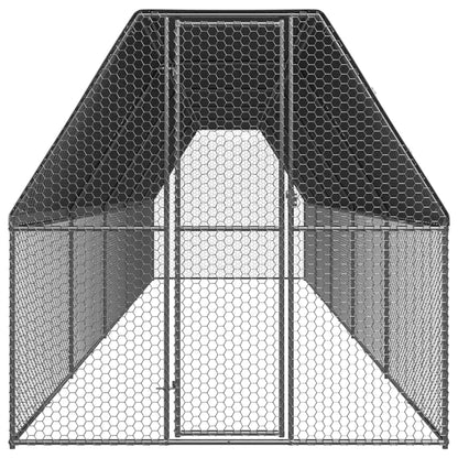 vidaXL Chicken Cage 6.6'x32.8'x6.6' Galvanized Steel-1