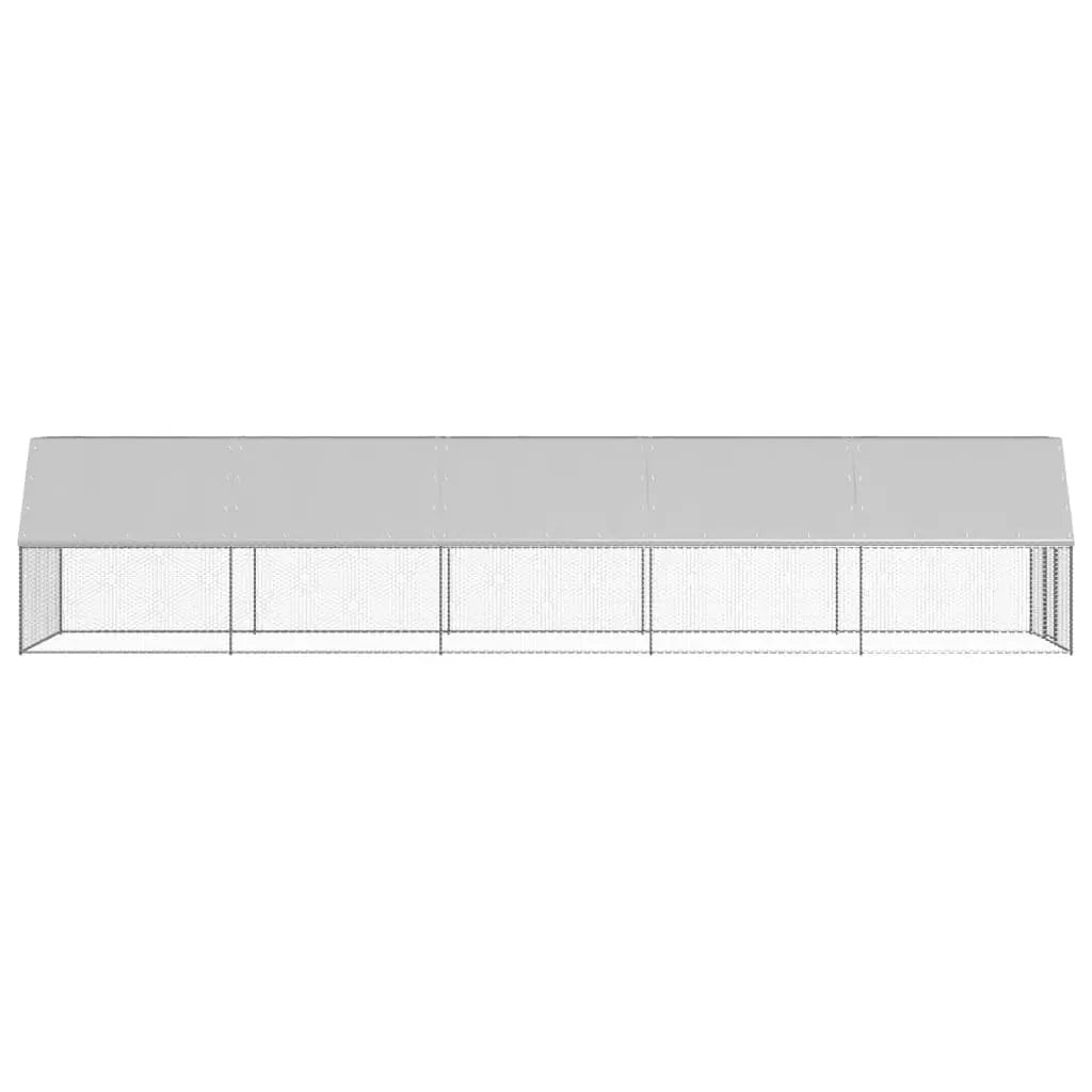 vidaXL Chicken Cage 6.6'x32.8'x6.6' Galvanized Steel-2