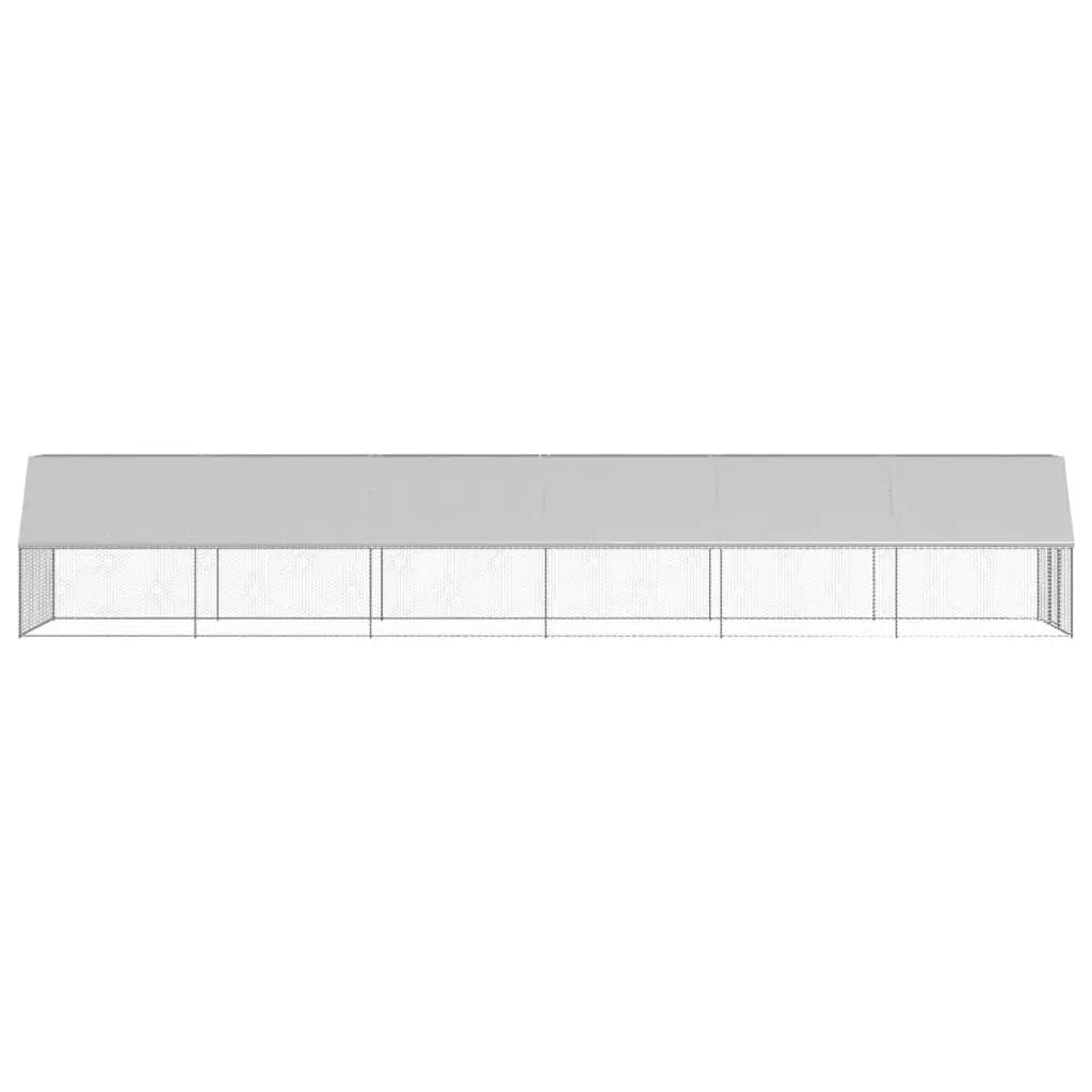 vidaXL Chicken Cage 6.6'x39.4'x6.6' Galvanized Steel-2