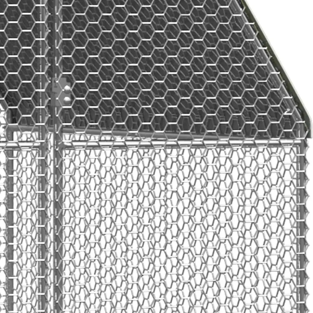 vidaXL Chicken Cage 6.6'x39.4'x6.6' Galvanized Steel-3