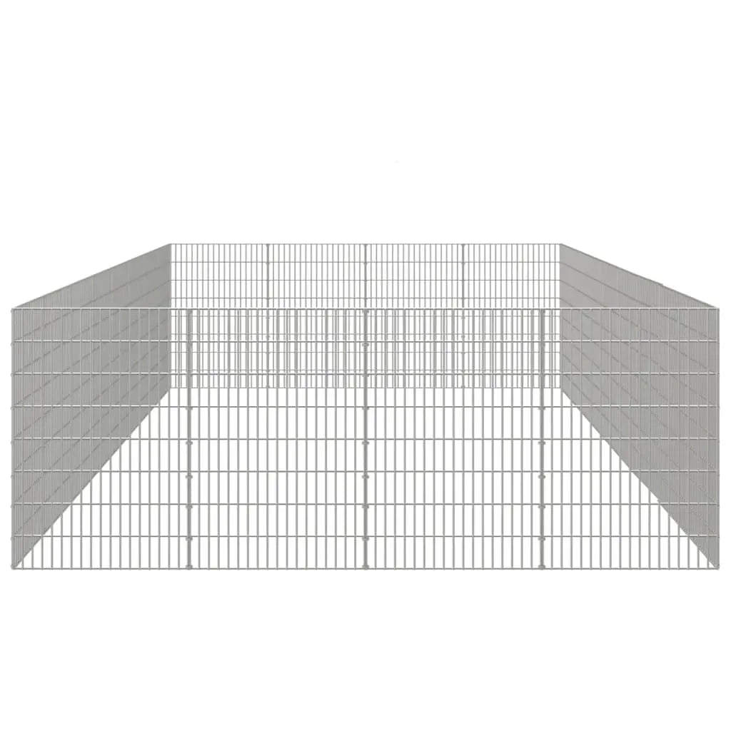 vidaXL Free Range Animal Enclosure 24-Panel 21.3"x31.5" Galvanized Iron-3