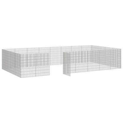 vidaXL Free Range Animal Enclosure 24-Panel 21.3"x31.5" Galvanized Iron-4