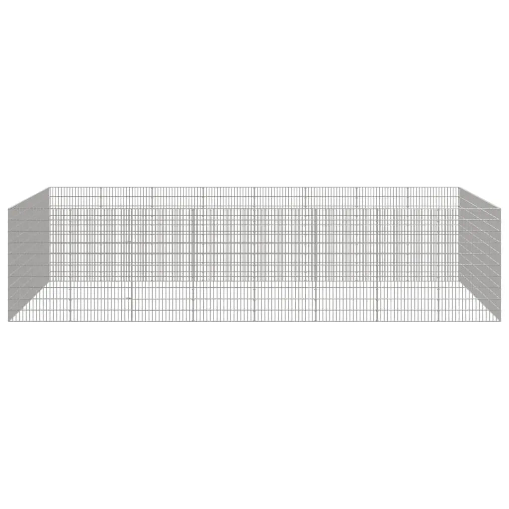 vidaXL Free Range Animal Enclosure 24-Panel 21.3"x39.4" Galvanized Iron-2