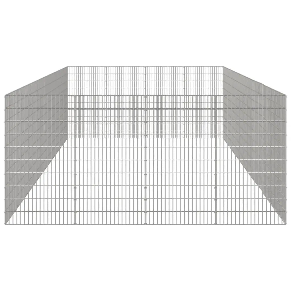 vidaXL Free Range Animal Enclosure 24-Panel 21.3"x39.4" Galvanized Iron-3