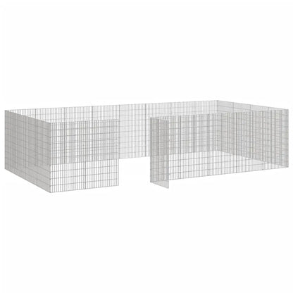 vidaXL Free Range Animal Enclosure 24-Panel 21.3"x39.4" Galvanized Iron-4