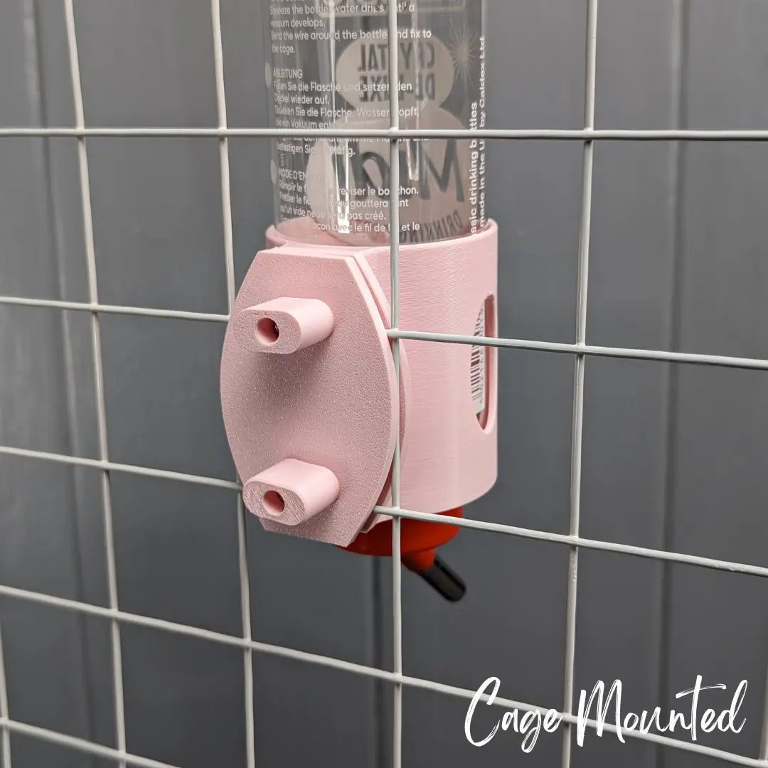 Guinea Pig & Rabbit Water Bottle Holder - Pastel Pink-4