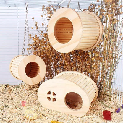 Wooden Animal Hideout: Cozy Retreat For Small Pets-3