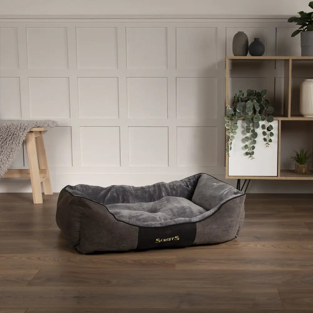 Chester Box Dog Bed (in Chocolate Brown, Dark Grey or Graphite Grey) by Scruffs-7