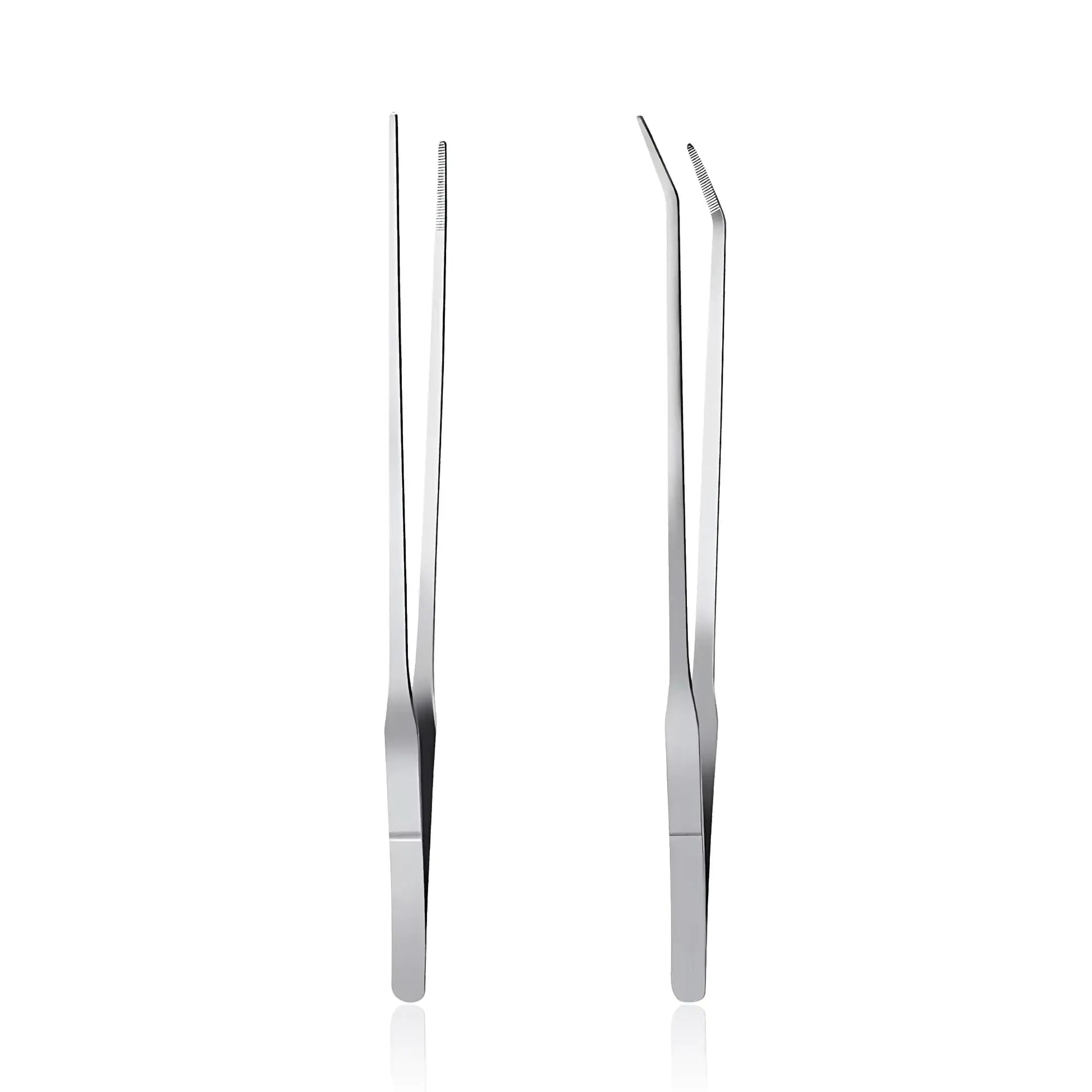 Feeding Tongs 2pcs Stainless Steel Aquarium Long Tweezers 27cm/10.6 inches Straight Curved Tweezers for Fish Tank Aquatic Plants Reptile Lizard Gecko Snake Spider Bird Zooko