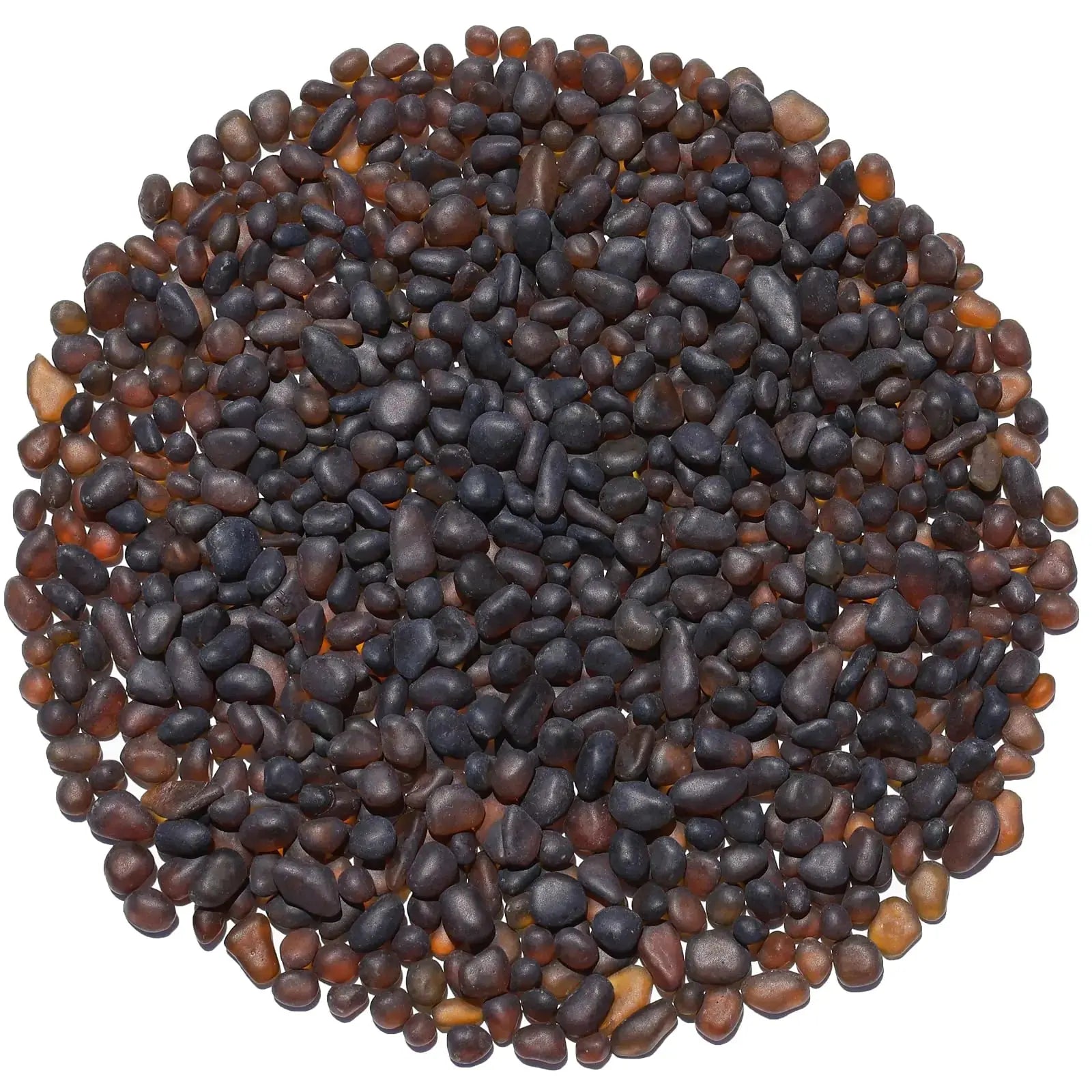 QYGL Sea Glass Stones - 0.9LB Brown Frosted Glass Pebbles Gemstones - Perfect for Aquarium Rocks Fish Tank Gravel Vase Fillers DIY Crafts and Home Decor Zooko