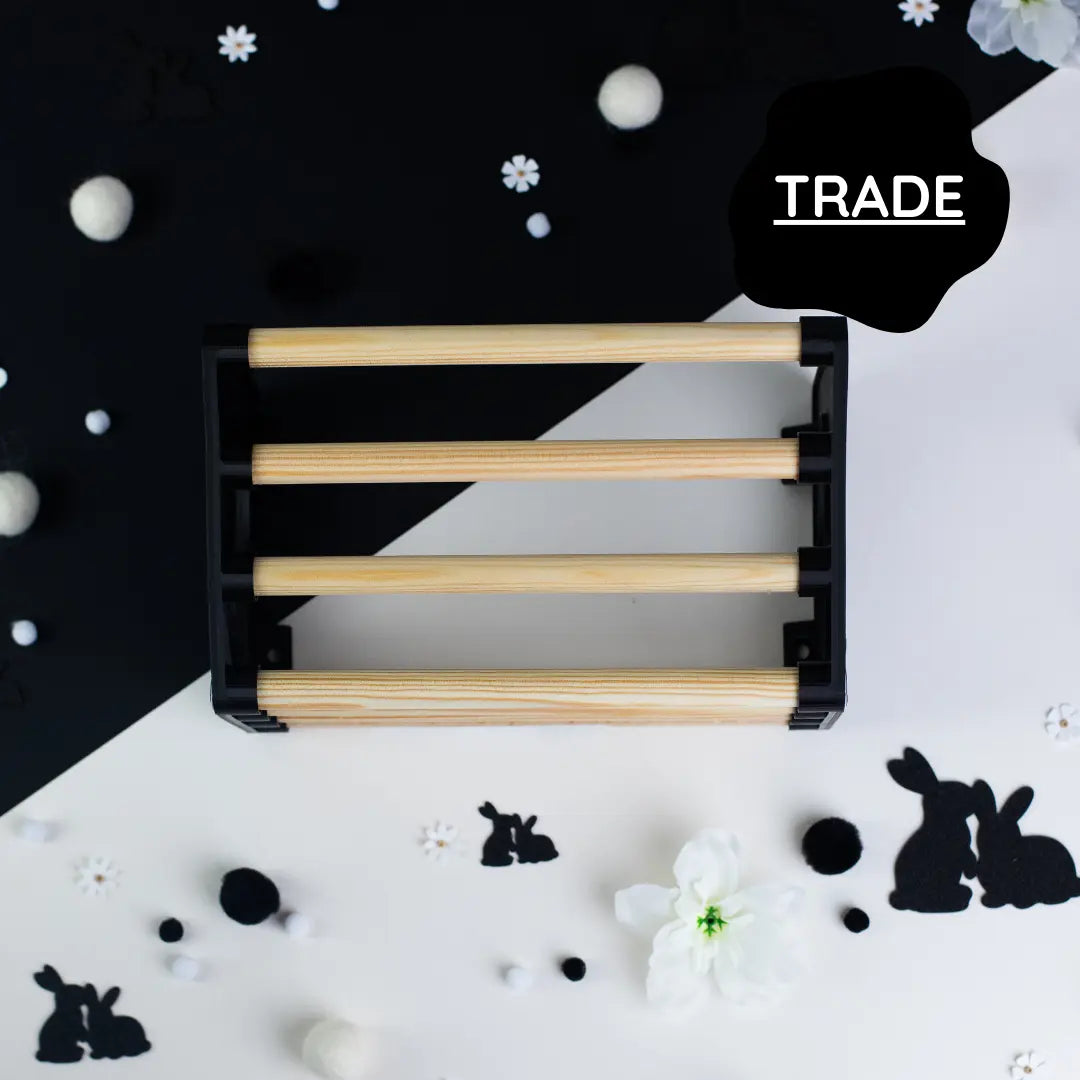 SINGLE Cage Mounted Hay Rack - Black - TRADE-0