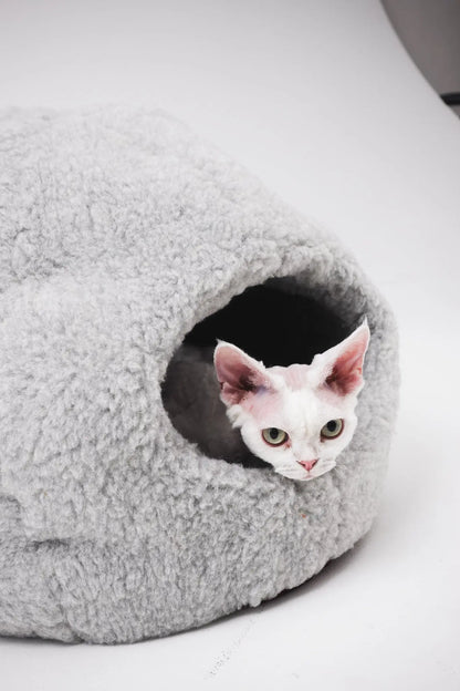 Nest Natural Woolen Pet Bed - Gray-3