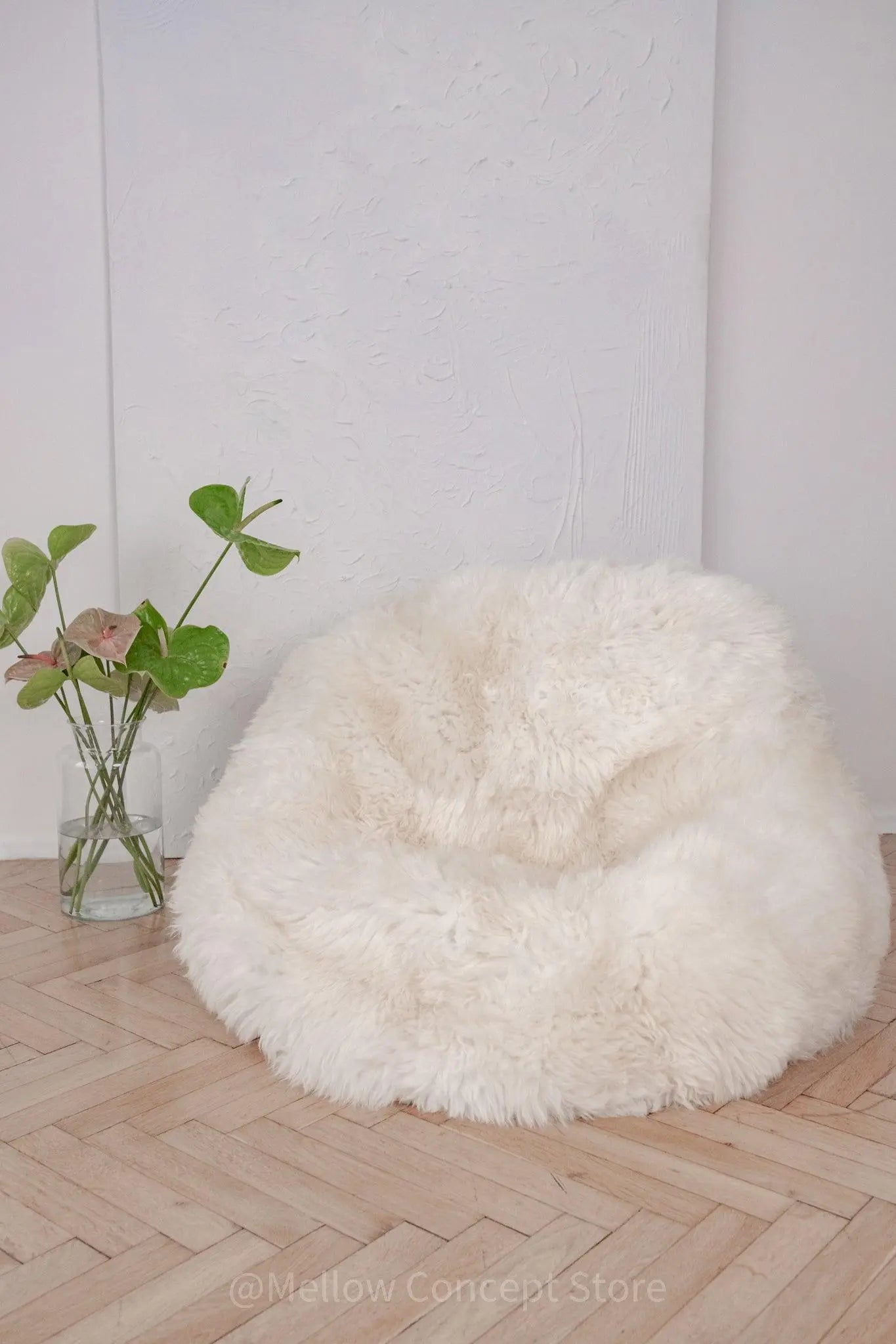 Natural Sheepskin Beanbag - White-0