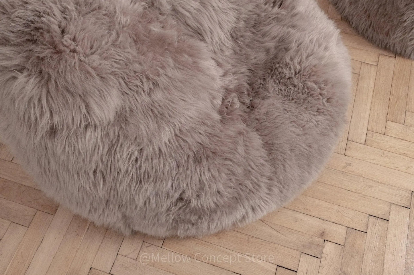 Natural Sheepskin Beanbag - Greige-3