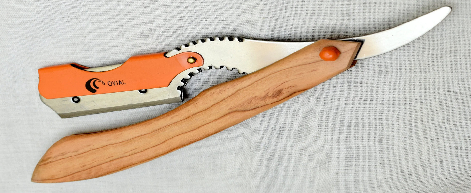 Orange Dragon with Wooden Handle Razor-1