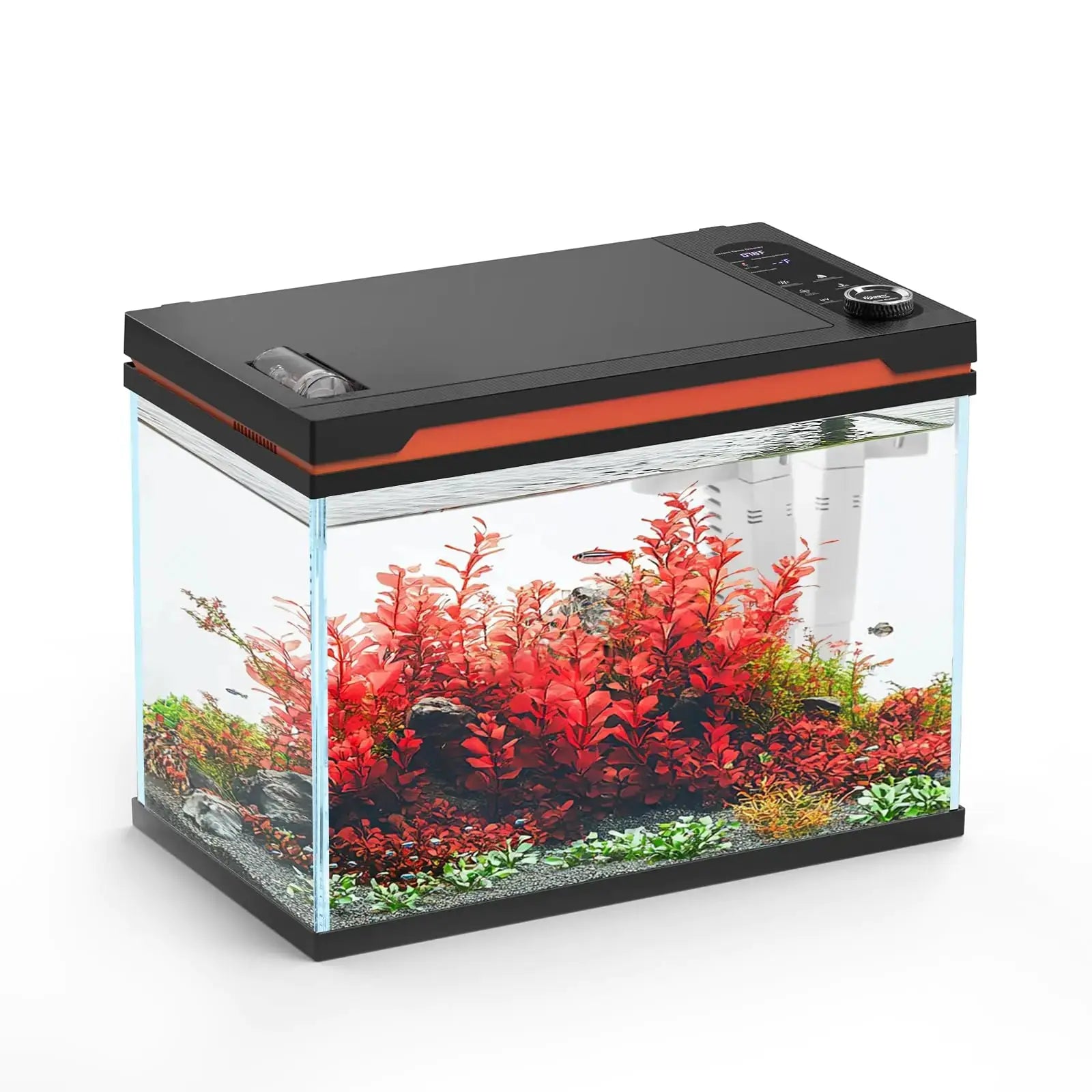 hygger 6 Gallon Smart Aquarium Starter Kit Glass Fish Tank with Auto On/Off 24/7 Mode LightHeaterWater PumpFilter MediaAuto FeederWater ChangerCleaning GlovesFish NetLocal Time/Timing Set Zooko