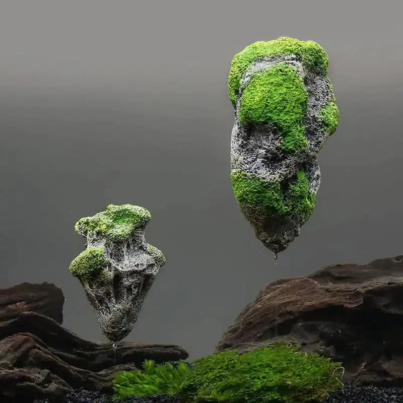 Floating Moss Rocks Aquarium Decorations Zooko