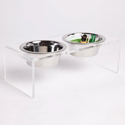 Acrylic Double Feeder - Clear GF Pet