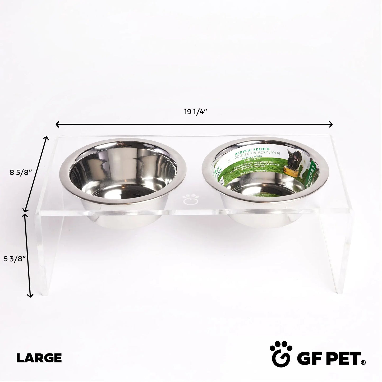 Acrylic Double Feeder - Clear GF Pet