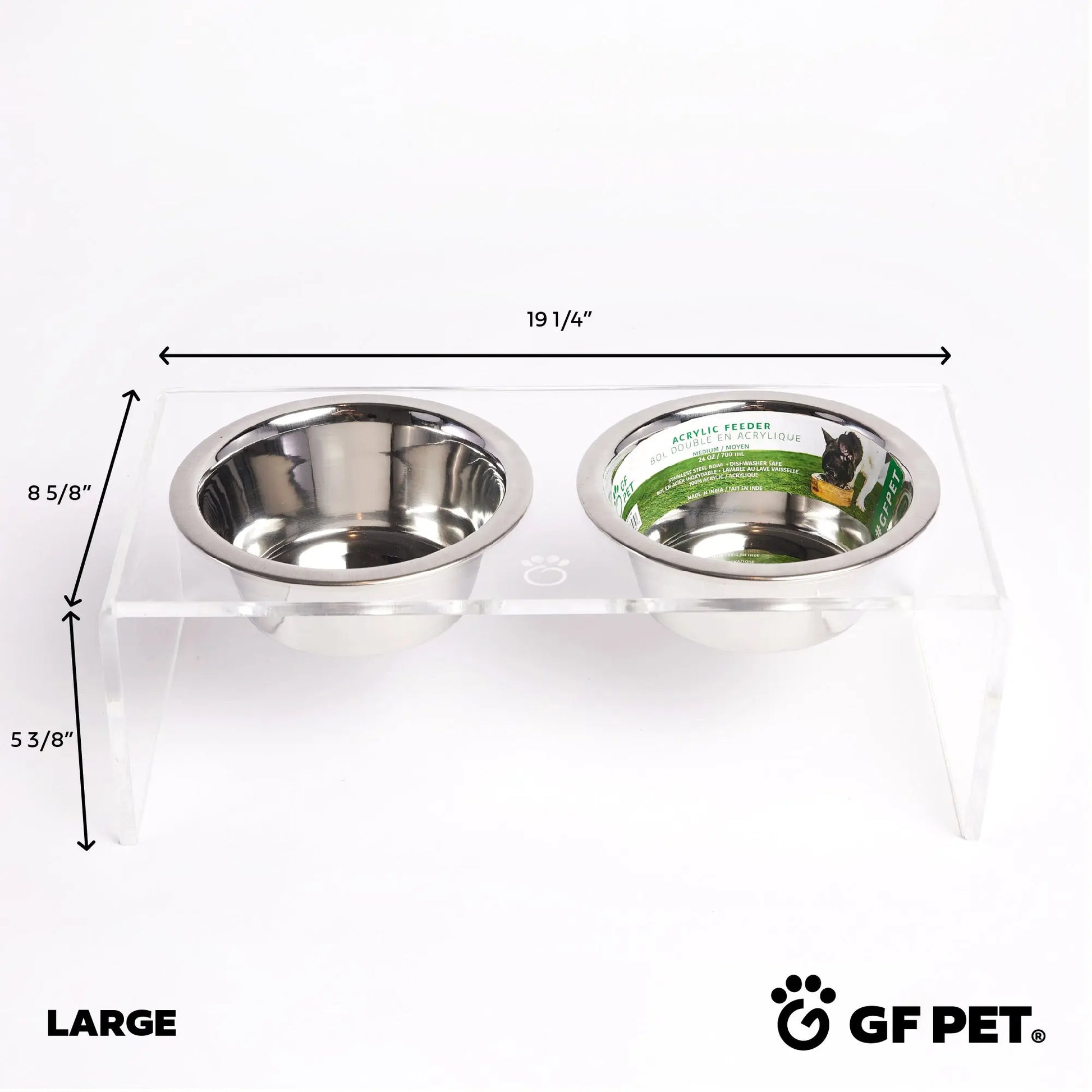 Acrylic Double Feeder - Clear GF Pet