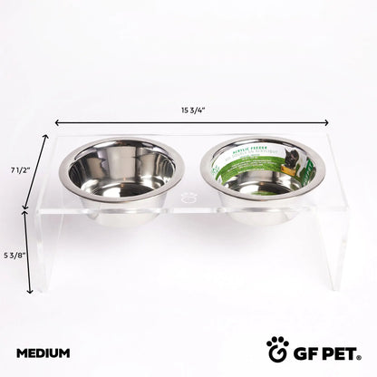 Acrylic Double Feeder - Clear GF Pet