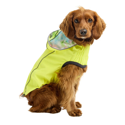 Reversible Raincoat - Neon Yellow With Tie Dye GF Pet
