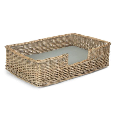 Wicker Rectangular Dog Bed with Cushion-4