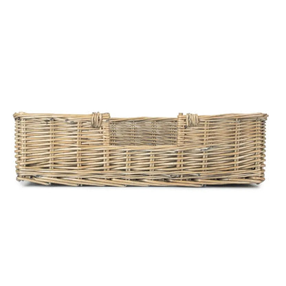 Wicker Rectangular Dog Bed with Cushion-1