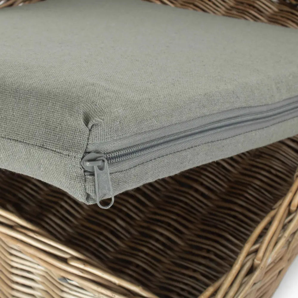 Wicker Rectangular Dog Bed with Cushion-3