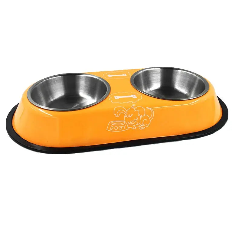 Pet Feeding Double Bowls Dog Cat Food Station Stainless Steel Water Food Bowls Feeder Solution for Dogs Cats Supplies Zooko