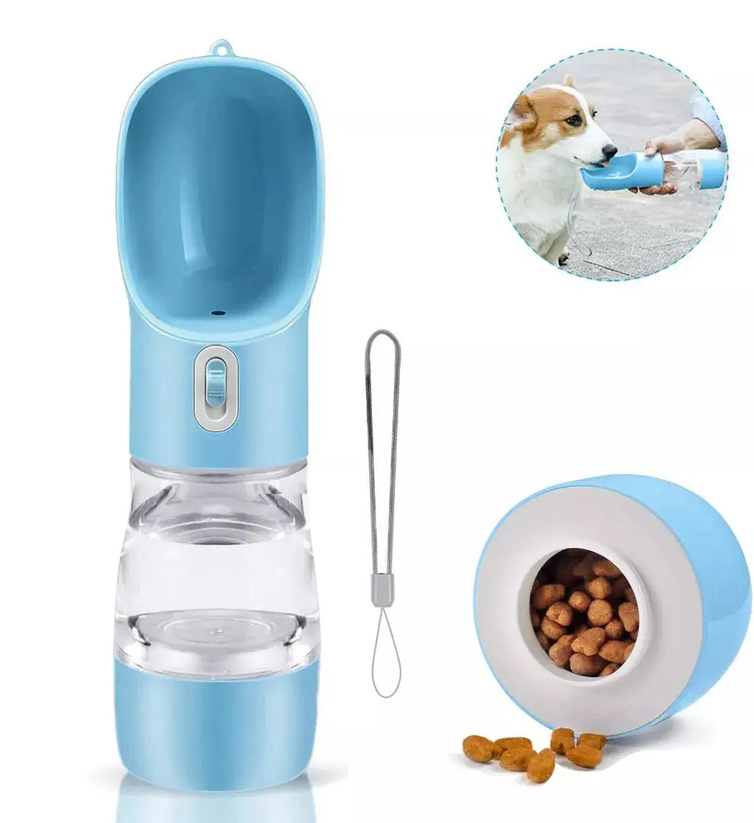 Dog Water Bottle Portable Pet Drinking Water Feeder Bowl Dog Cat Food Feeding for Puppy Dog Cat Outdoor Walking Travel Supplies Zooko