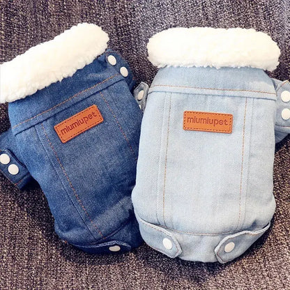 Luxury Winter Dog Jacket Puppy Dog Clothes Pet Outfits Dog Denim Coat Jeans Costume Chihuahua Poodle Bichon Pet Clothing 35S1 Zooko