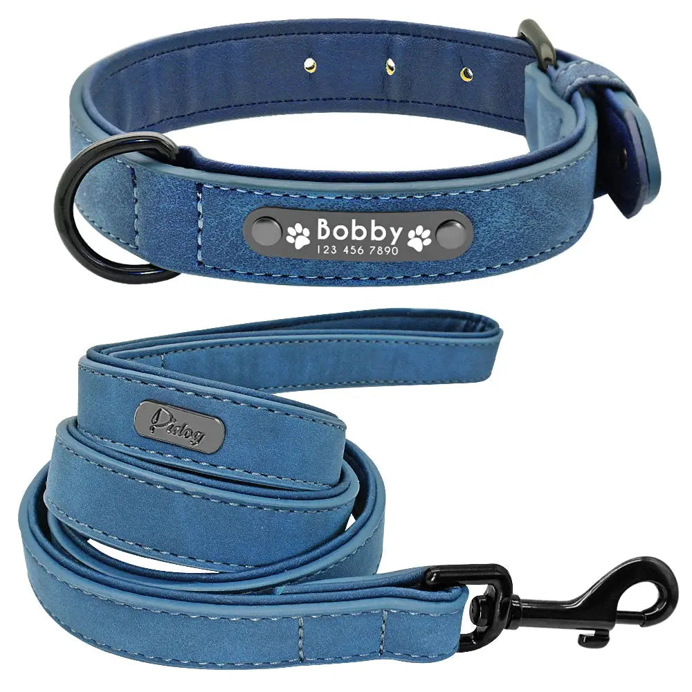 Ensemble collier et laisse en cuir pour chien Zooko
