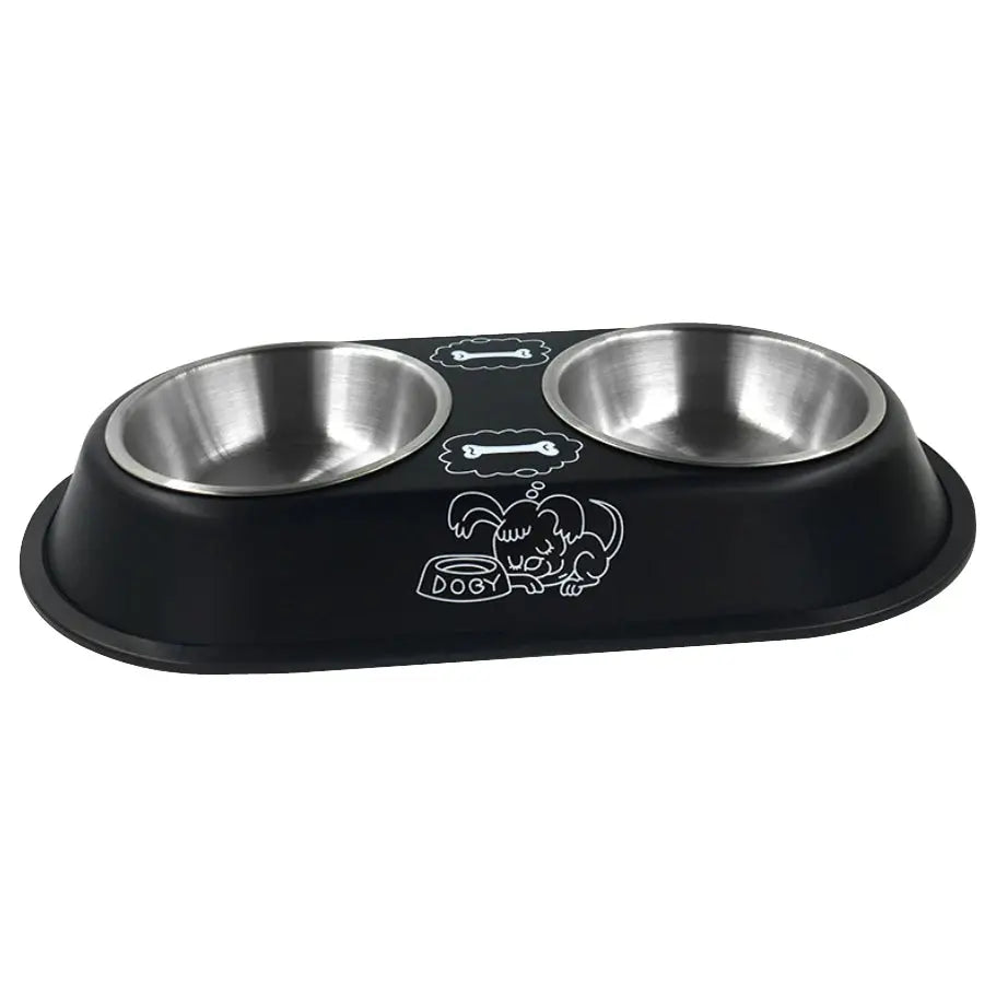 Pet Feeding Double Bowls Dog Cat Food Station Stainless Steel Water Food Bowls Feeder Solution for Dogs Cats Supplies Zooko