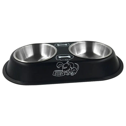 Pet Feeding Double Bowls Dog Cat Food Station Stainless Steel Water Food Bowls Feeder Solution for Dogs Cats Supplies Zooko