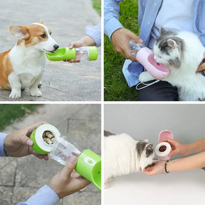 HOOPET Pet Dog Water Bottle Feeder Bowl Portable Water Food Bottle Pets Outdoor Travel Drinking Dog Bowls Water Bowl for Dogs Zooko
