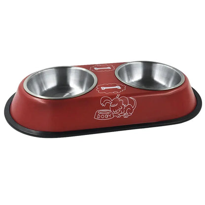 Pet Feeding Double Bowls Dog Cat Food Station Stainless Steel Water Food Bowls Feeder Solution for Dogs Cats Supplies Zooko