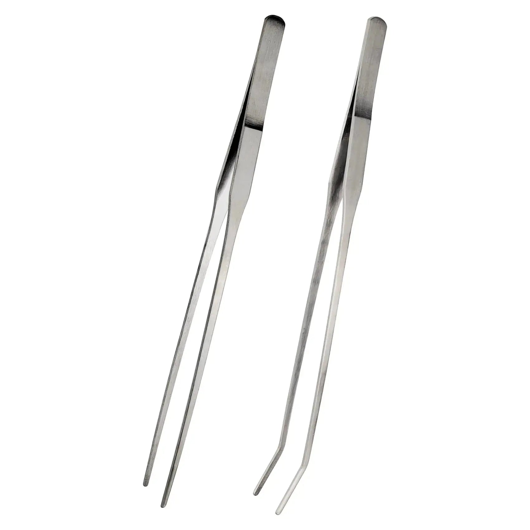 2 Pcs Aquarium Tweezers Straight Tweezers and Curved Tweezers 10.6 Inch Stainless Tweezers for Fish Tank Plants Aquascaping and Reptile Feeding (10.6 Inch) Zooko