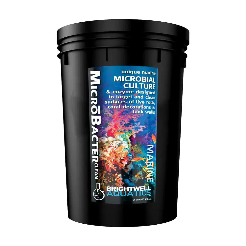 Brightwell Aquatics MicroBacter Clean - Microbial Culture & Enzyme Blend Fish Tank Cleaner - Cleans Live Rock Surfaces for Saltwater Fish Habitats - Aquarium Water Treatments 5.28 GAL Zooko