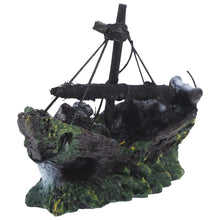 FRCOLOR Aquarium Shipwreck Decor Fish Tank Decorations Pirate Ship Wreck Figurine Resin Material Betta Fish Tank Accessories 4.5x1.9x3.1in Fish Tank Decoration Ornament Zooko