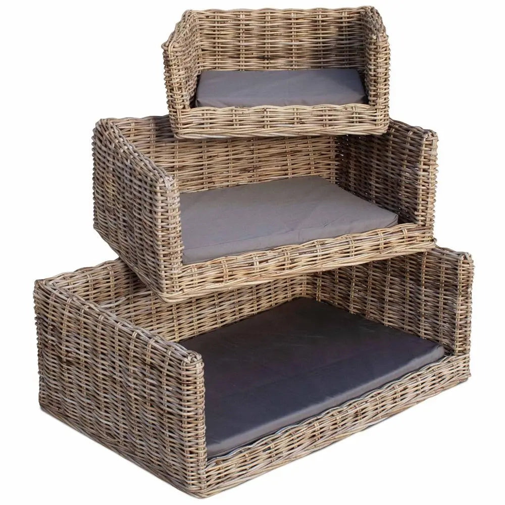 Luxury Rectangular Rattan Dog Sofa Bed-0