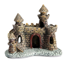 HoneTeek Resin Castle Fish Tank Decorations Vintage Castle Large Aquarium Decorations for Betta Cichlid Goldfish Shrimps Hermit Crabs Fish Tank Supplies Accessories for Freshwater and Saltwater Zooko