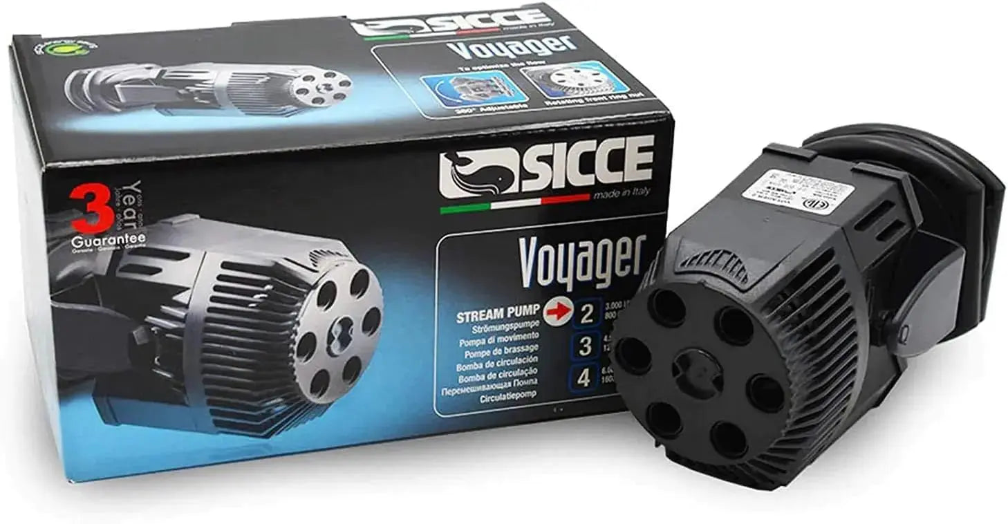 SICCE Voyager 2 Wave Maker Flow Pump 800 GPH | 360°Adjustable Quiet Submersible Magnetic Powerhead for Saltwater & Freshwater Tanks Quiet Aquarium Water Circulation Pump 15 to 90 Gallons Zooko
