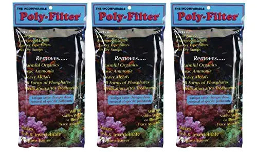 Poly Filter Poly-Bio-Marine Fish Aquarium Filter Media Pad 3-Pack 4” x 8” (3-(Pack)) Zooko